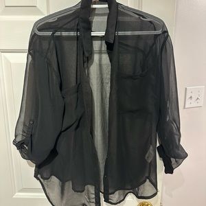 Sheer blouses black and dark gray